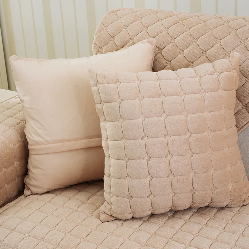 1PC Plaid Plush Fabric Sofa Cover European Style Soft Slip Resistant Slipcover Seat Couch Towel For Living Room Decor | Дом и сад