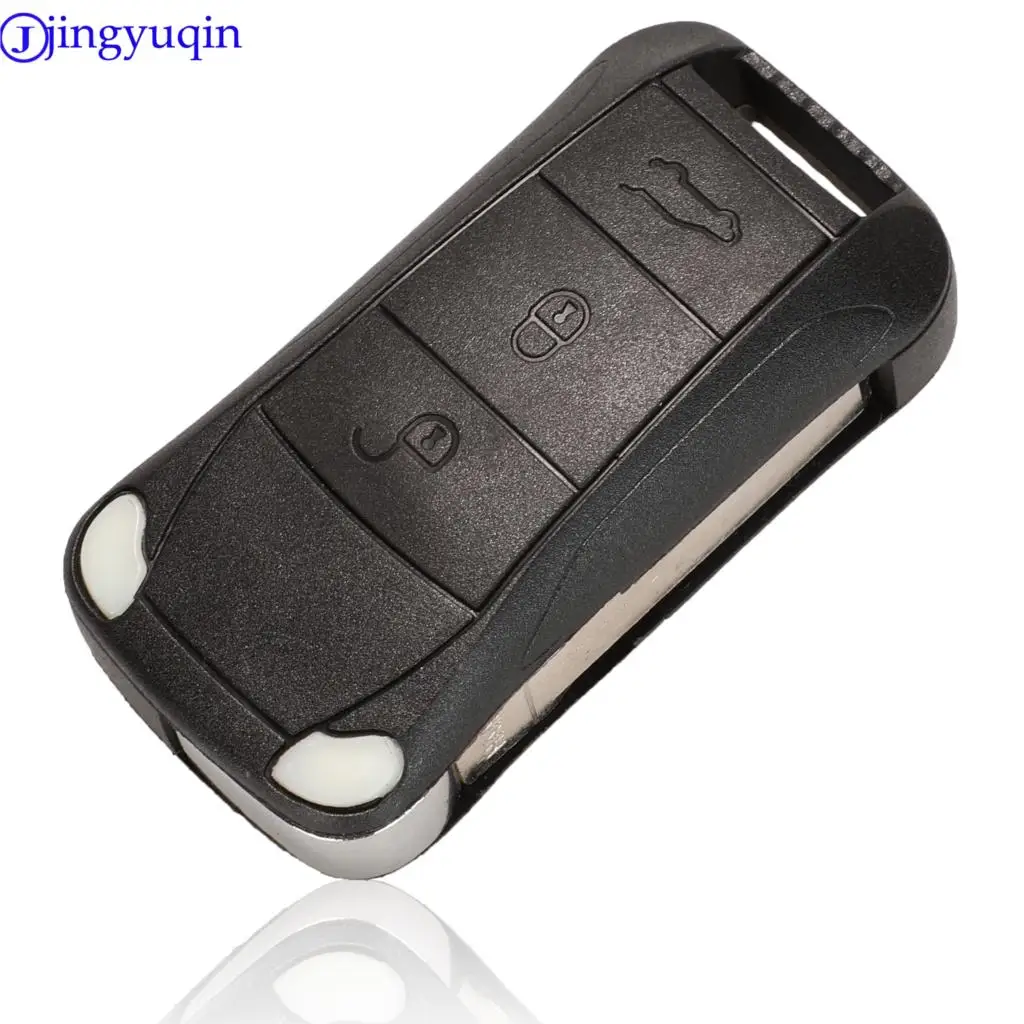 jingyuqin Replacement Remote Flip Folding Car Key Shell Case Fob For Porsche Cayenne GTS 3 Buttons | Автомобили и мотоциклы