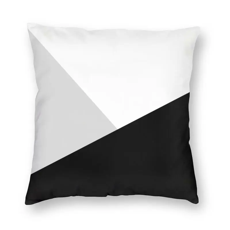 

Квадратный декоративный чехол для подушки, наволочка черного, белого, серого цветов с геометрическим абстрактным рисунком для гостиной