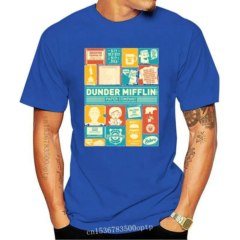 

Новинка, 100% хлопковая Футболка с круглым вырезом под заказ, футболка Dunder Mifflin, женская футболка для офиса