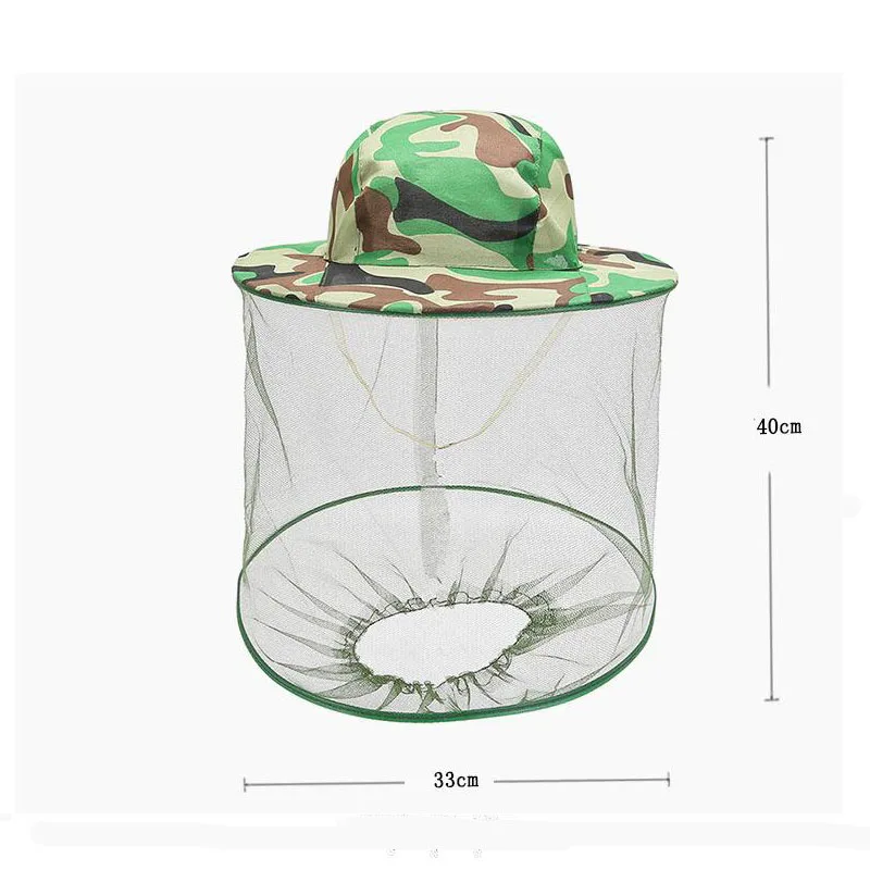 Outdoor Fishing Caps Garden Beekeeping Cap Hat Camouflage Insect Mosquito Mesh Nets Face Mask Protector | Спорт и развлечения
