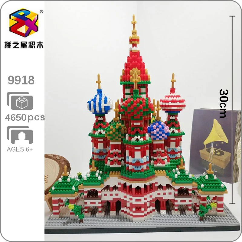 

World Architecture Saint Basil's Cathedral Church 3D Modle DIY Small Mini Diamond Blocks Bricks Building Toy for Children