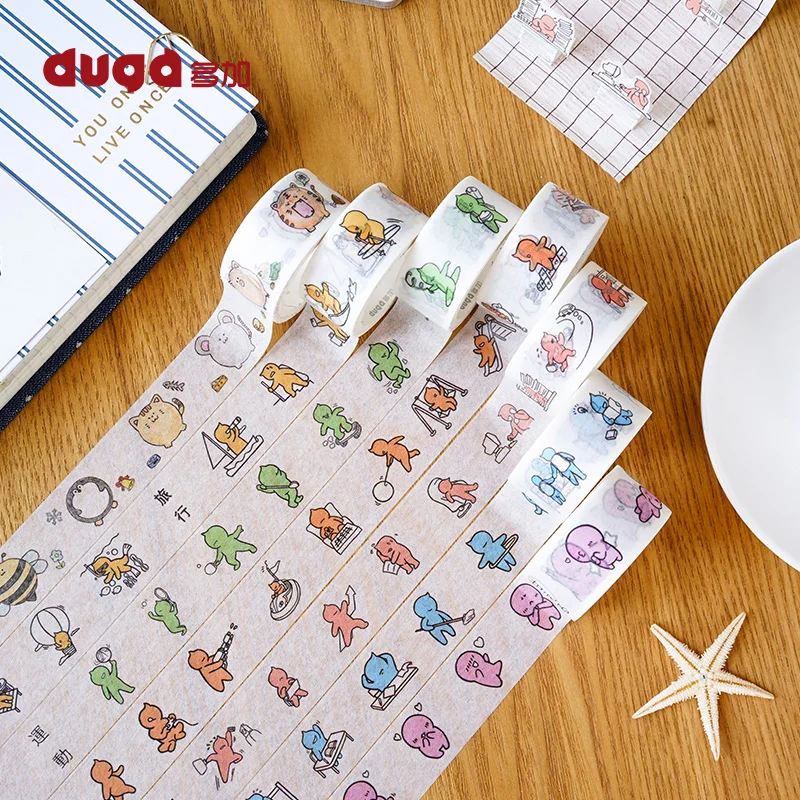 

Kawaii животный пакет васи лента Акварельная клейкая лента DIY Скрапбукинг наклейка этикетка симпатичная Маскировка лента подарок