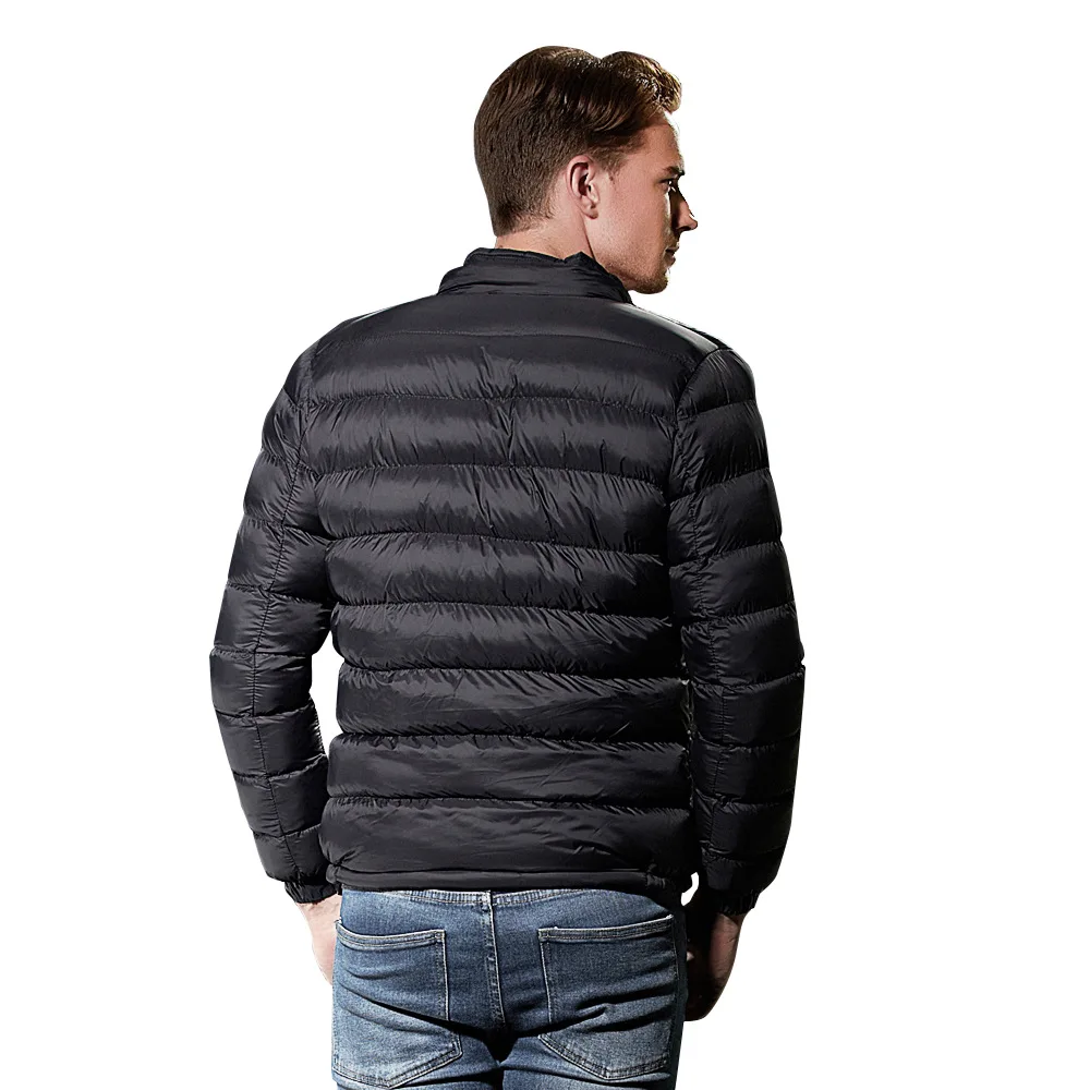 Men's winter coat in light and pure color winter coat warm European and American nylon cotton-padded jacket