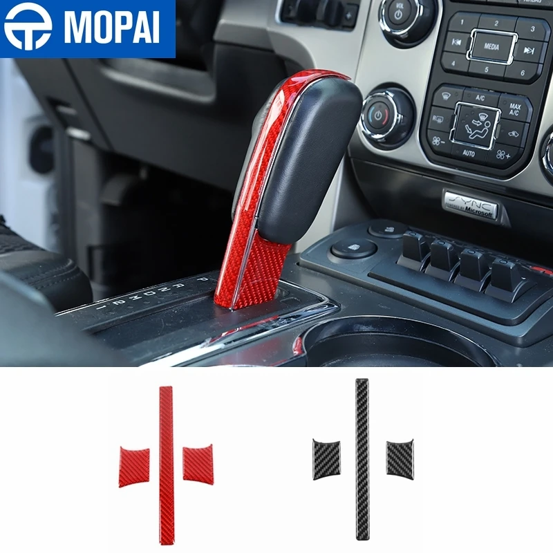 

MOPAI Мягкая Ручка рычага переключения передач автомобиля из углеродного волокна, декоративная крышка, наклейки для Ford F150 Raptor 2009-2014, аксессуар...