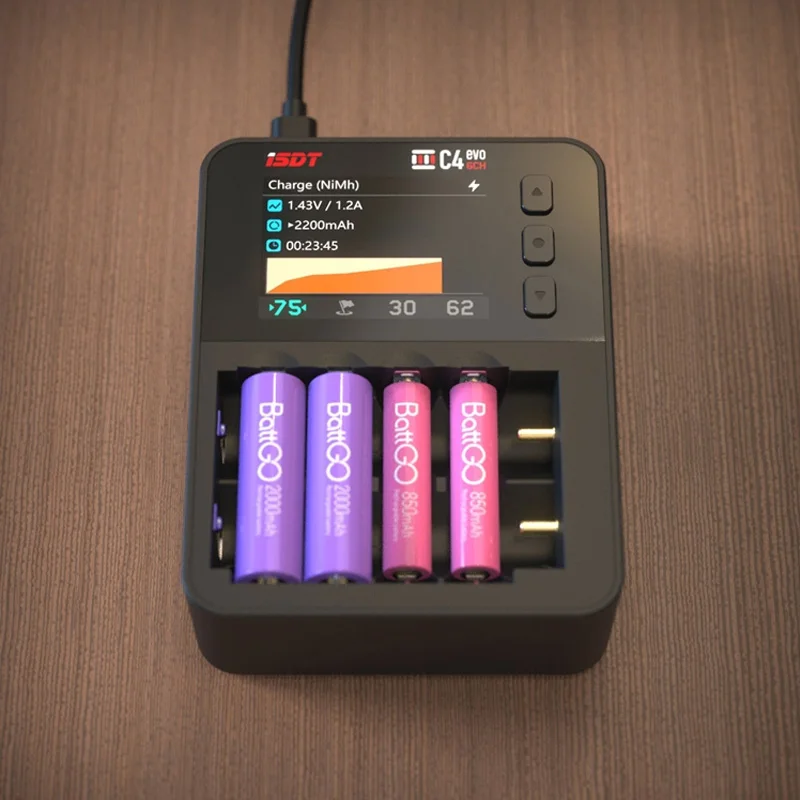 Интеллектуальное зарядное устройство ISDT C4 EVO с выходом Type-C QC3.0 для литий-ионных