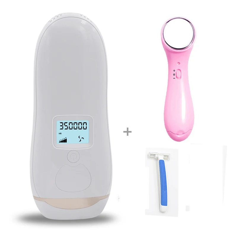 Pink Face Massager IPL лазерная эпиляция 350000 вспышки ЖК-дисплей Эпилятор постоянный Триммер бикини Vancostar V-701 электрический эпилятор лазер - Цвет: Pink Face Massager