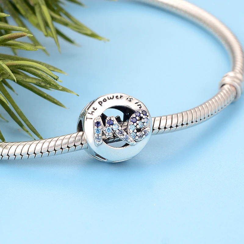 

925 Sterling Silver Great Words of Wisdom Cubic Zirconia Charms Beads Fit Original Charm Bracelet DIY Jewelry berloque