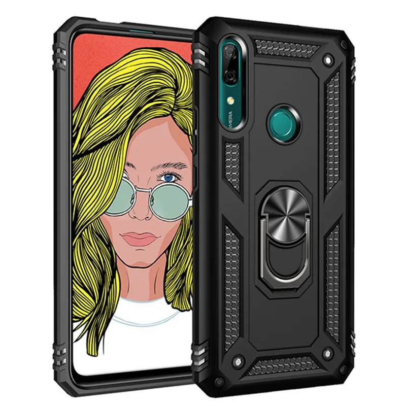Роскошный защитный чехол с кольцом для Huawei P Smart Z магнитный автомобильный