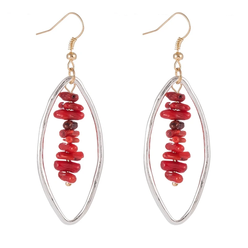 

Женские серьги коралловый камень аксессуары больших размеров для женщин, ювелирные изделия для девушек, модные и подарок на день рождения и...