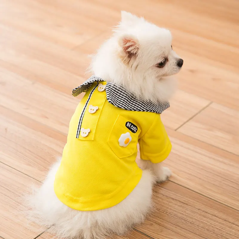 Футболка с двумя леггинсами для собак на весну и лето дышащая желтая рубашка