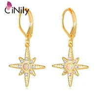 cinily white fire opal gold plated exquisite zircon sun drop earrings for girls jewelry