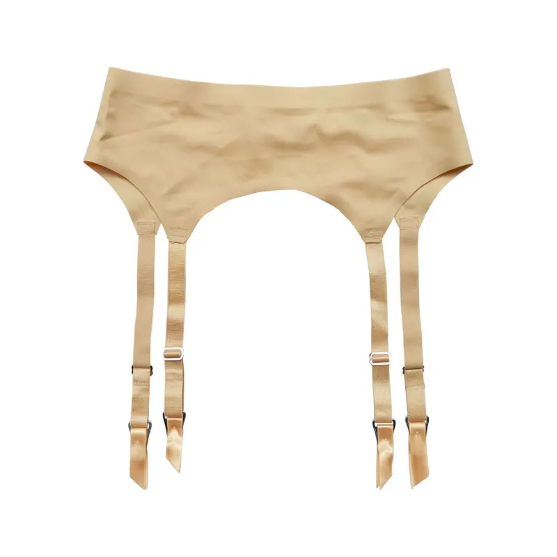 Женский черный/кожаный бесшовный ультратонкий сексуальный пояс для чулок с