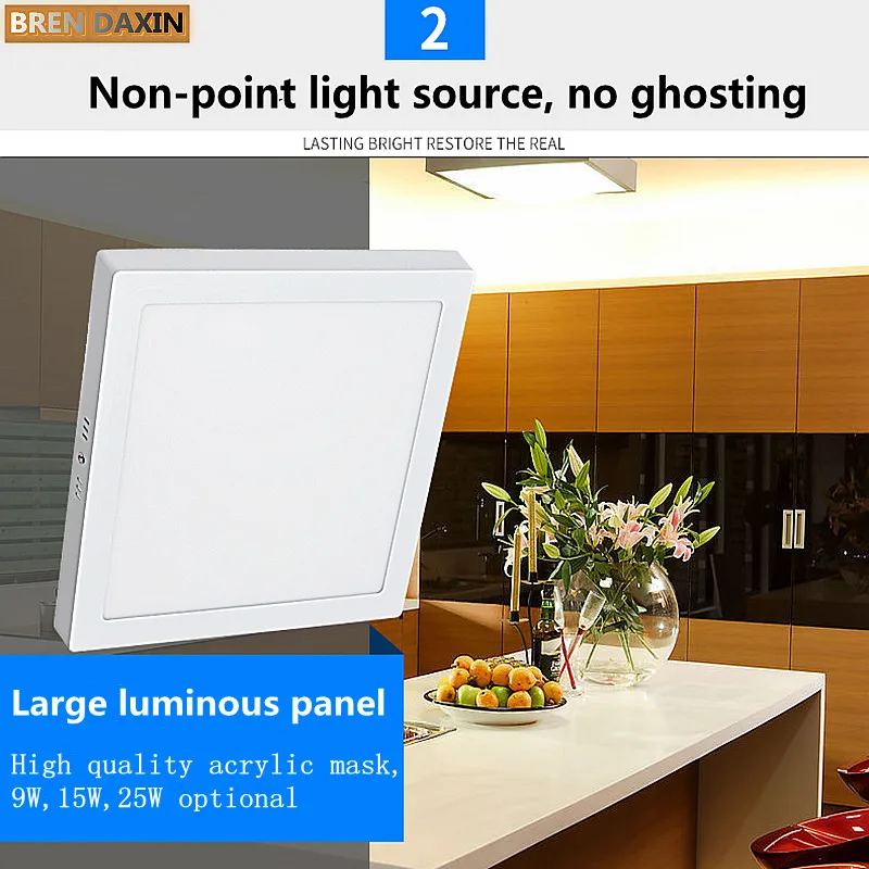 Круглые и квадратные светодиодный покрытием Панель светильники установленный