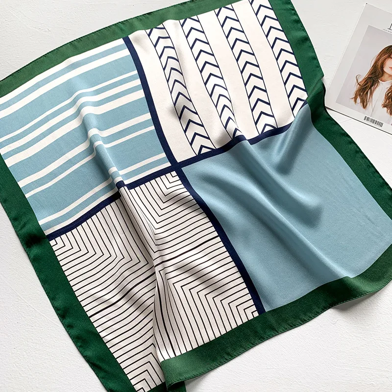 

New 2020 Brand 100% Natural Real Silk Neckerchief For Women Print Square Scarf Headscarf Pure Bandana Hijab Foulard Scarves