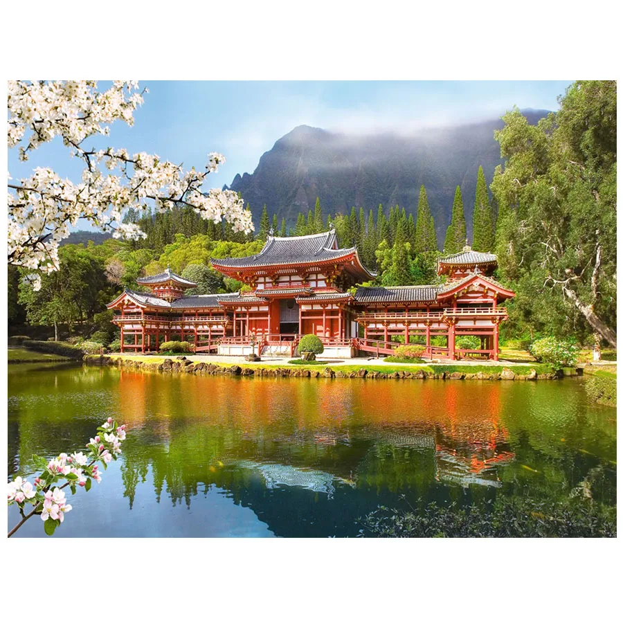 5d алмазная живопись сделай сам tempel in Uji of Japan полностью квадратная круглая