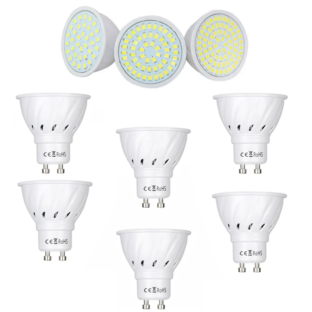 Светодиодный прожектор лампы 2835 SMD GU10 3/4/5 Вт 36 54 72 светодиодный s холодный и теплый