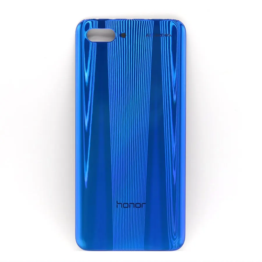 Для huawei Honor 10 задняя крышка для батареи стеклянная панель Задняя Дверь чехол для huawei Honor 10 задняя крышка корпус с объективом камеры - Цвет: Blue No Lens