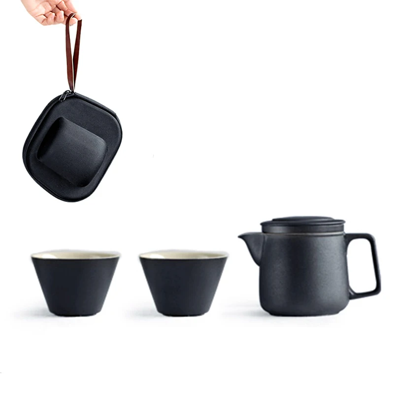 

Teapot Ceramic Filter Teapot Travel Tea Set Chinaese Kungfu Tea Portable Quick Cup Office Tea Cups Creative Small Tea Set