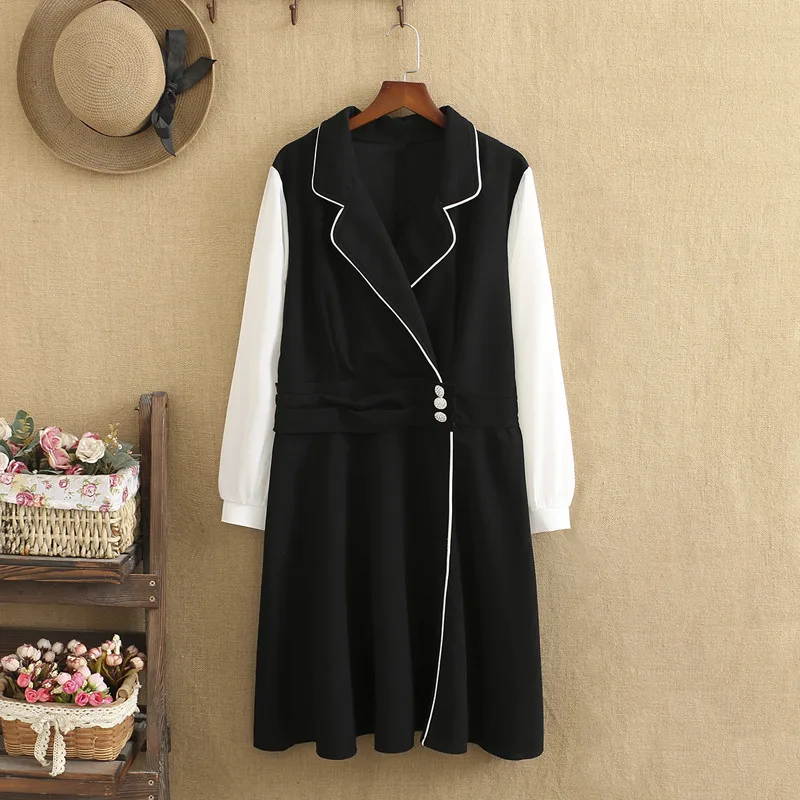 

Plus Size Women Clothing Lapels Long Sleeves Chiffon Fabric Women's Blouses And Shirts In The Spring Fall Large Size Dress
