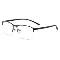 business women semi frameless titanium alloy glasses frame mens classic optical eyewear with flexible temples legs s61005
