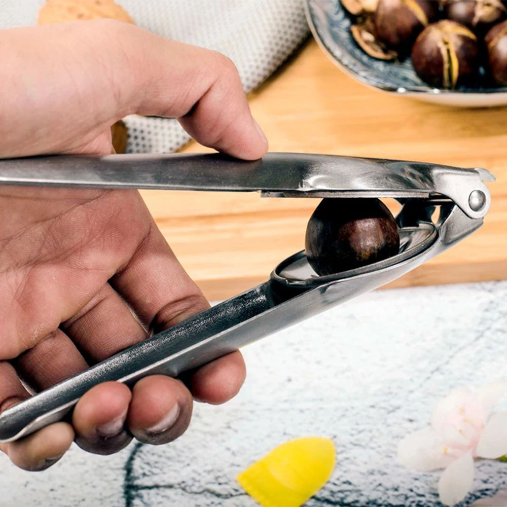 

2 In 1 Stainless Steel Quick Nuts Cracker Kitchen Tools Chestnut Clip Walnut Pliers Metal Sheller Nut Opener Cutter Gadgets