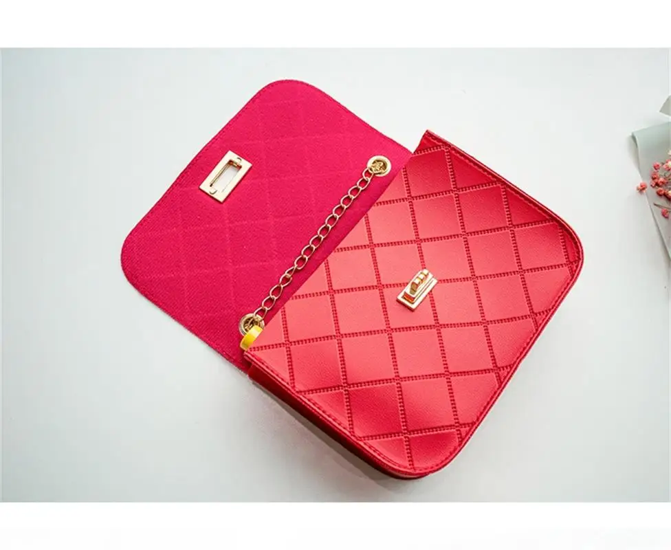 Новая женская антиокислительная сумка на цепочке с ромбовидным узором