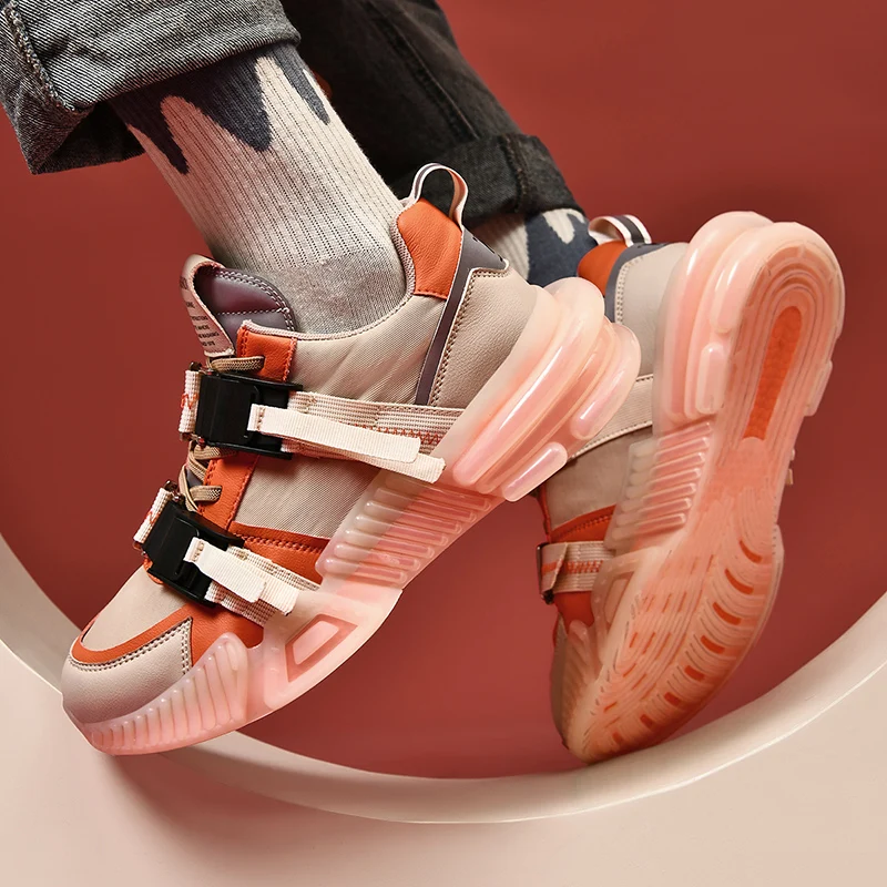 Fashio Buckle Strap Men Hip Hop Shoes Superstar Platform Men Sneakers High Quality Chunky Trainers Men Popcorn Running Shoes Man