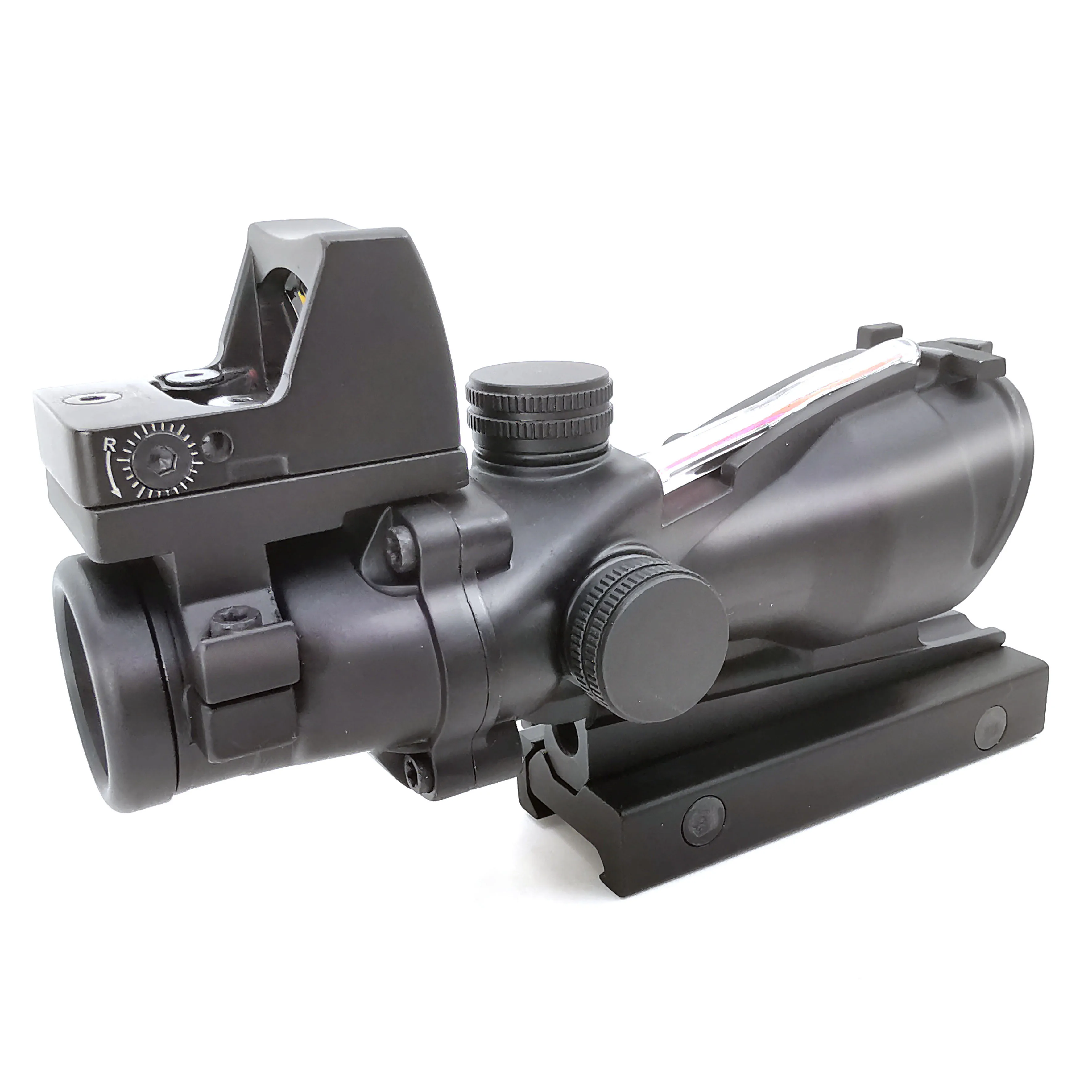 Тактический охотничий прицел ACOG 4X32 Сетка волокно зеленый красный с подсветкой RMR