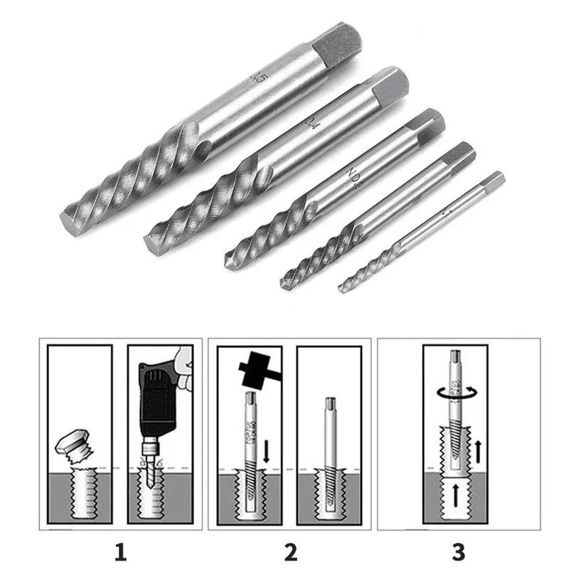 

Convenient Cobalt Left Hand Drill Bit Broken Bolt Damaged Screw Set To Case with NEW Collect The Extractor Metal Tools N0L7