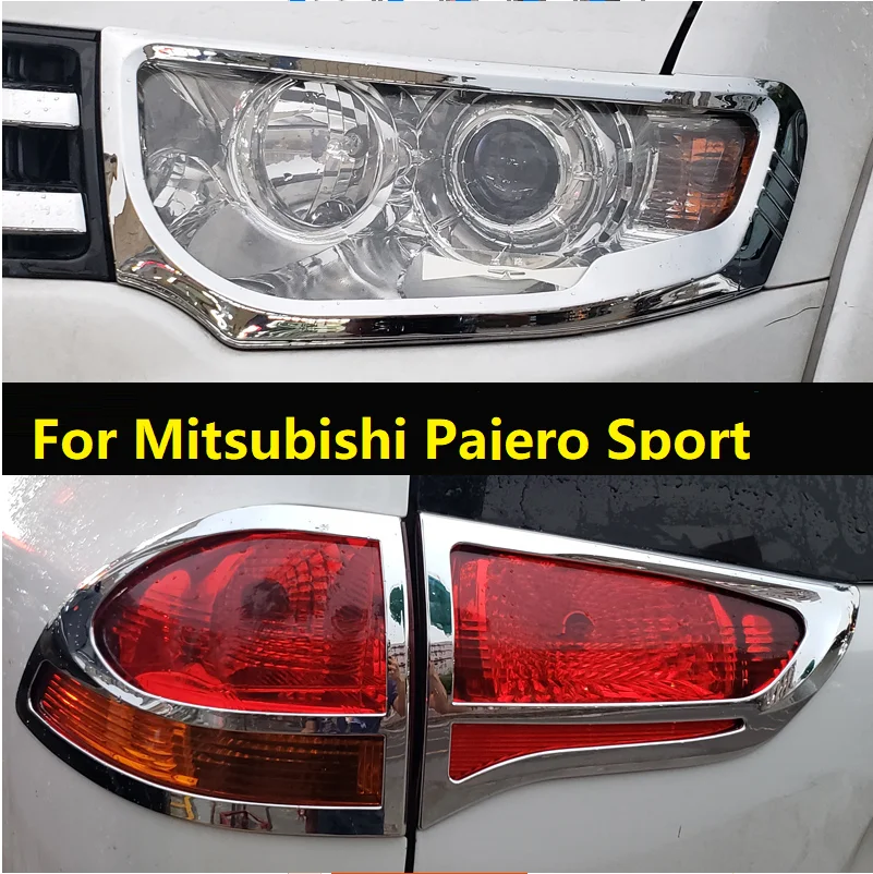 Накладка на фару для Mitsubishi Pajero Sport ABS chrome накладка заднюю декоративная модель -