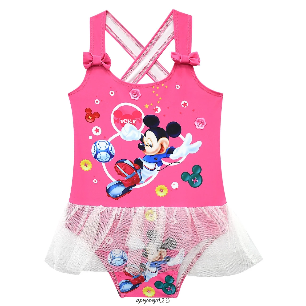 Для девочек в стиле Микки и Минни Маус Купальный костюм 1 шт. Детские купальники