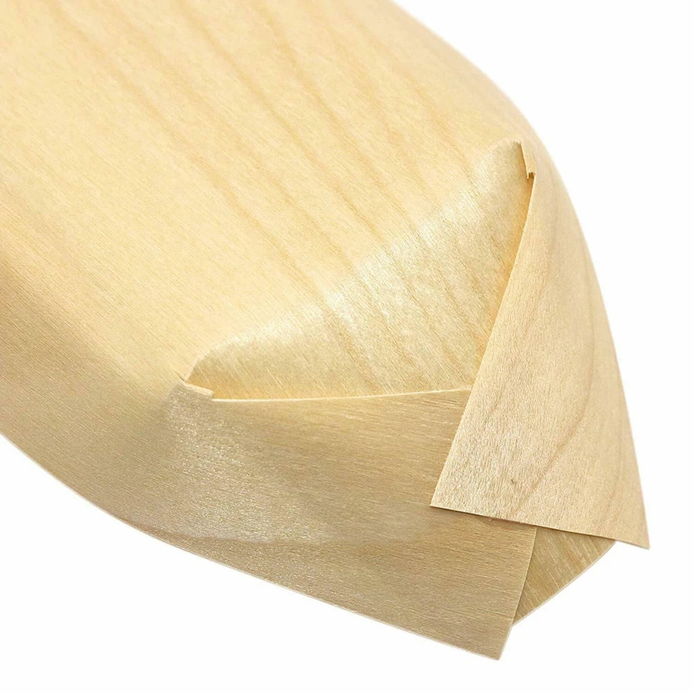 

50pcs Pine Wood Serving Boat Disposable Food Tray For Home Catering Tool