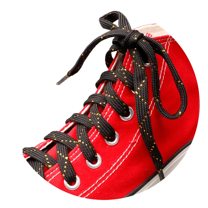 

Coolstring 8MM Charmed Metallic Yarn Laces Shining White Black Shoelaces Trendy Women Sneaker Boot Canvas Sport Shoe 350 Cordons