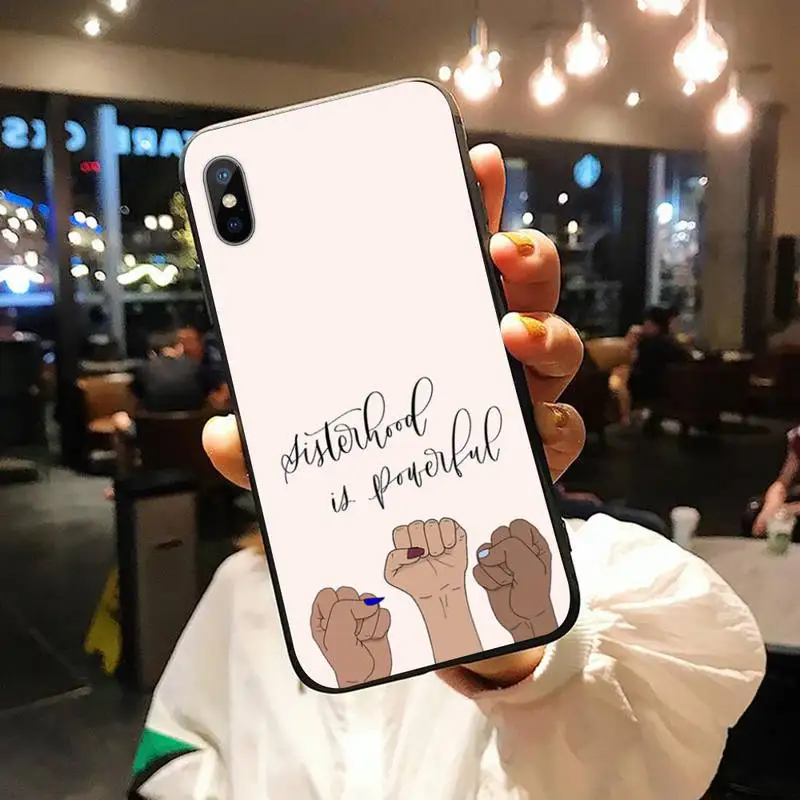 

Feminist fist pink female pattern Phone Case for iPhone 11 12 pro XS MAX 8 7 6 6S Plus X 5S SE 2020 XR
