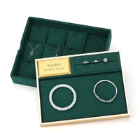 luxury female green two layers bracelet jewelry display stand earring pendent wedding ring showcase jewellery organizer storage