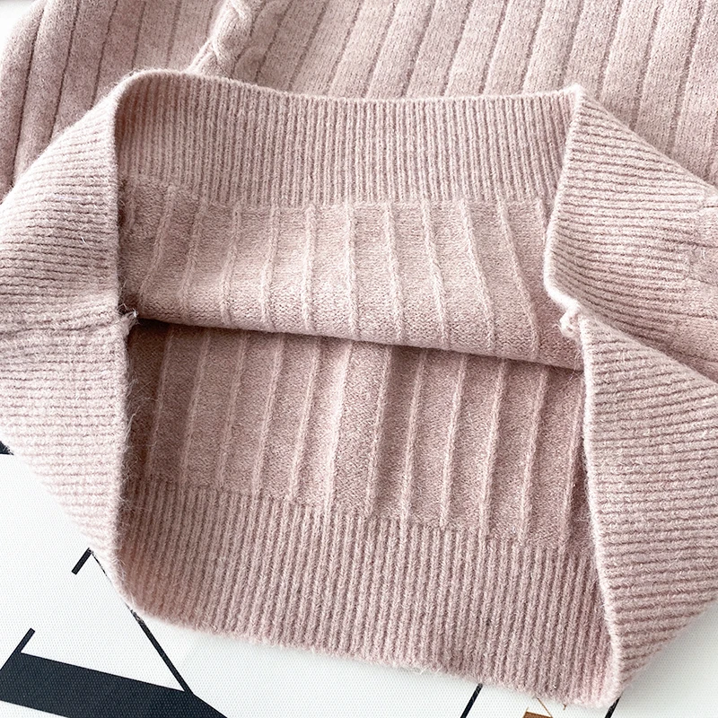 

Women Sweater Base Shirt Round Neck Solid Color Sweater Women's Sweater