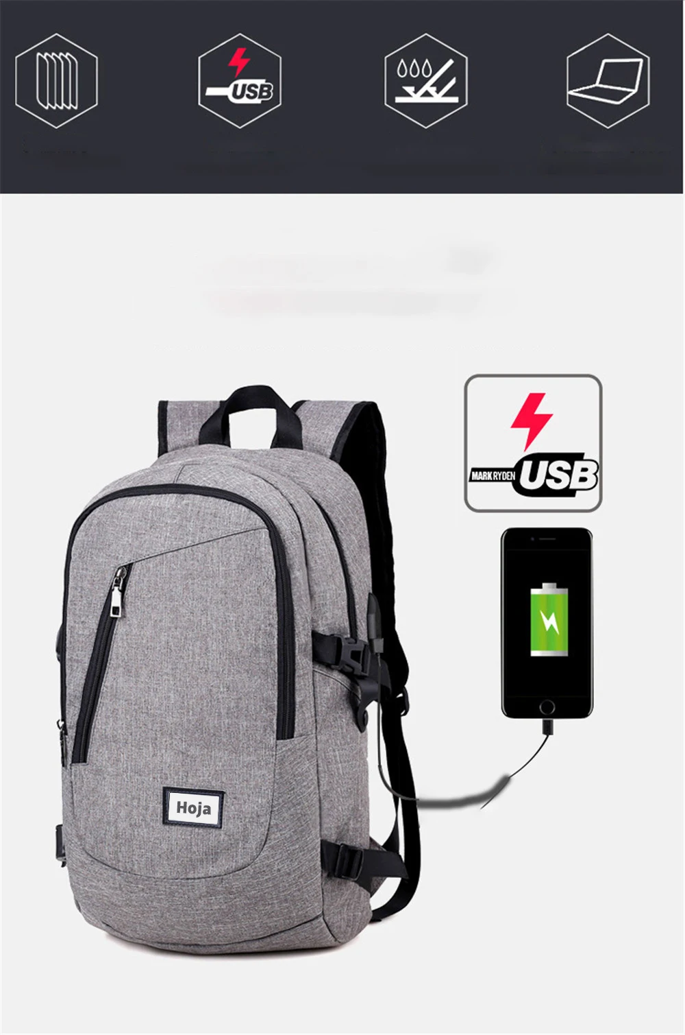 Модный мужской рюкзак для ноутбука с usb зарядкой, рюкзаки для компьютера, повседневные стильные сумки, большая мужская деловая дорожная сумка для мужчин