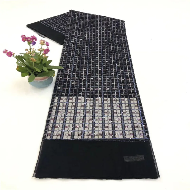 

African Lace Fabric 2020 High Quality Lace Green Mesh Sequin Lace Fabric For Wedding Party French Tulle Lace Fabric b14-100