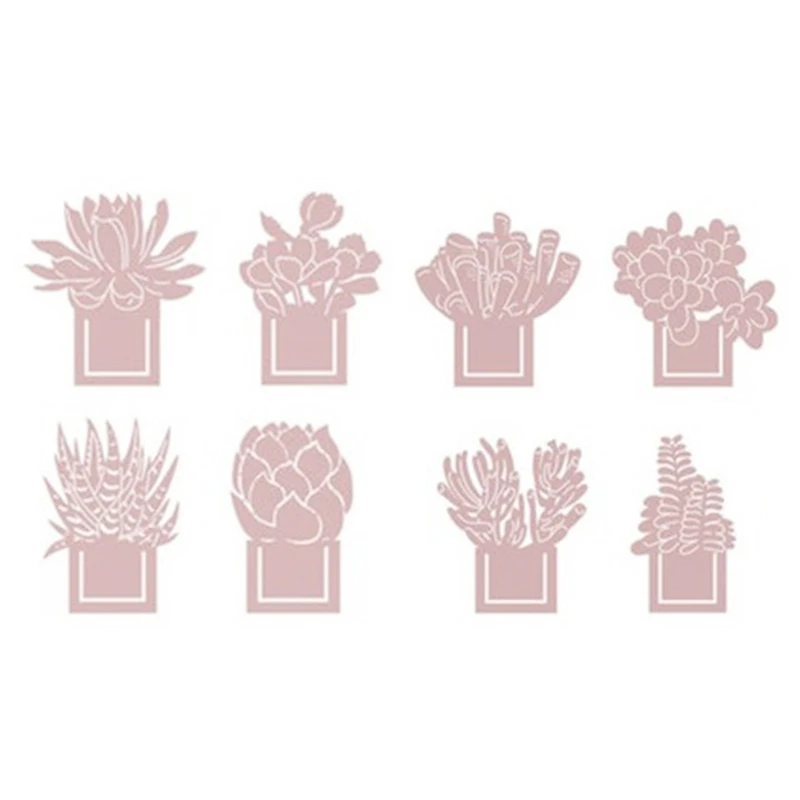 

4pcs Creative Succulent Plants Hollow Metal Bookmark for Books Reading Finding