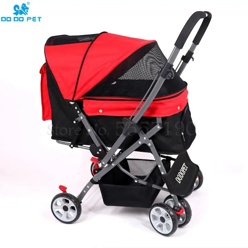 Pet stroller dog out trolley large and medium pet portable folding disabled walking cart | Дом и сад