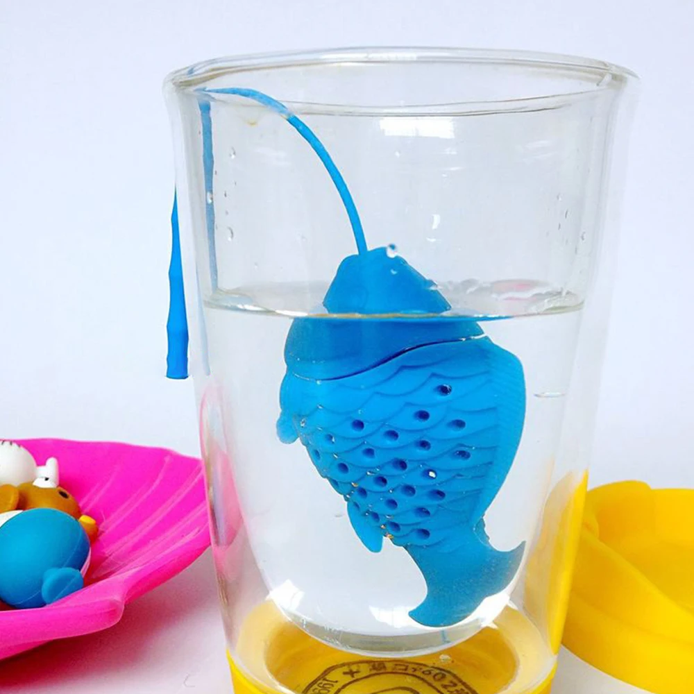 Лидер продаж креативный ситечко для заваривания чая в форме рыбы силиконовый