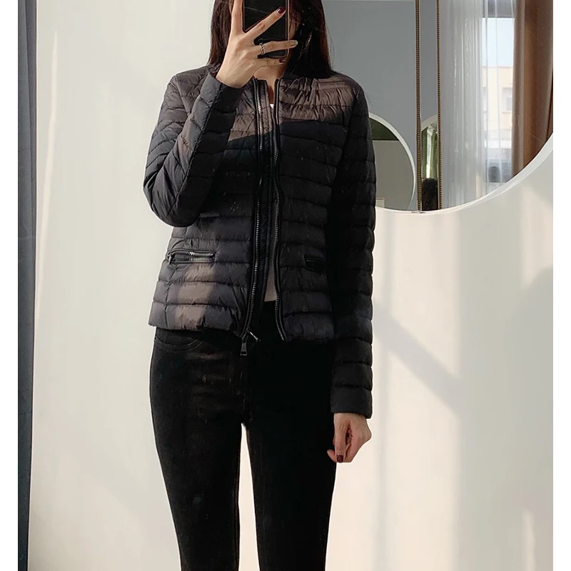 

New Autumn Women Jacket Basic Thin Light Coat Winter White Down Female Clothes Short Slim Parka Mother Outerwear S-XL