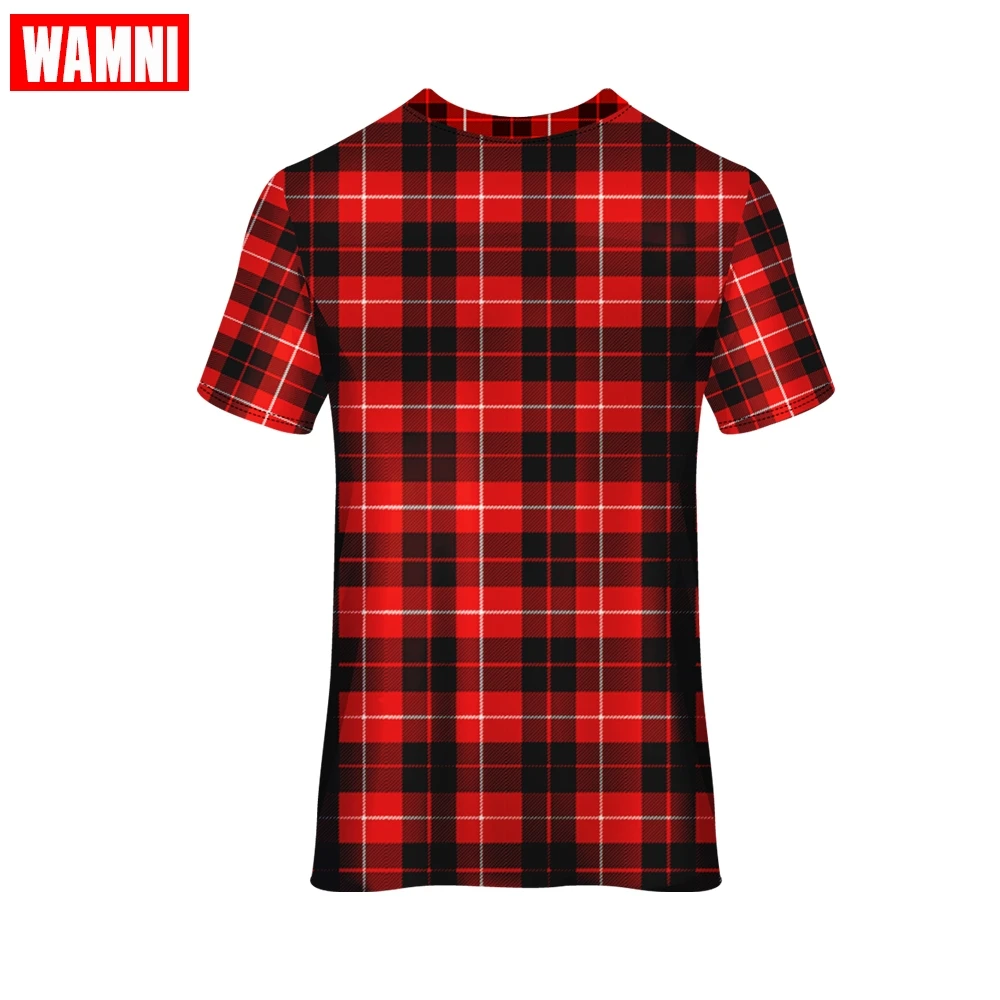 Футболка WAMNI в клетку с коротким рукавом футболка для бега спортивная одежда