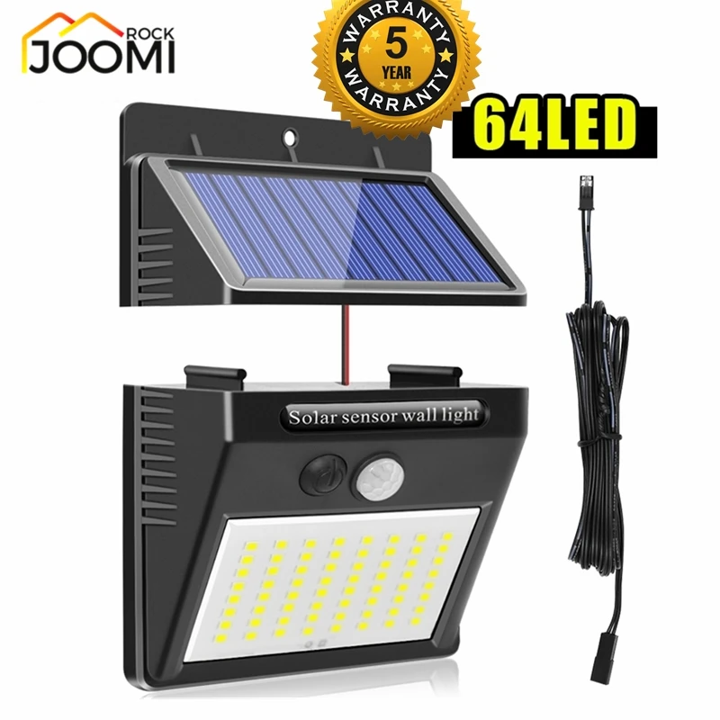 Разъемные 3 Режим 32/48/64 светодиодный открытый стенная солнечна лампа движения PIR
