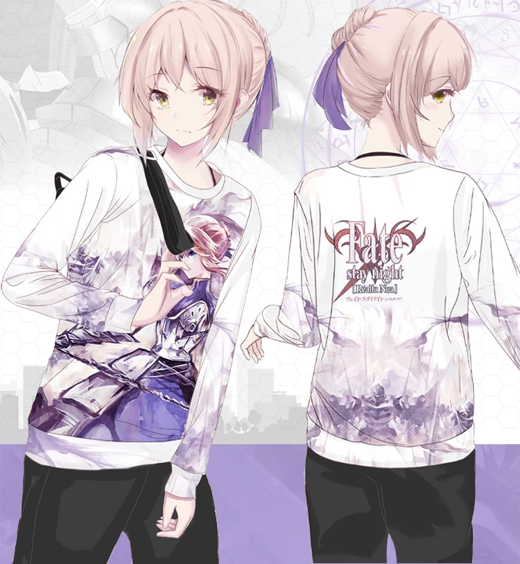 Аниме игра Fate/stay night FGO Joan of Arc Okita Souji косплей полноцветная футболка с длинными
