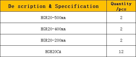 2 шт. HGR20 500mm + 400mm 200mm 1 HGH20CA|Линейные направляющие| |