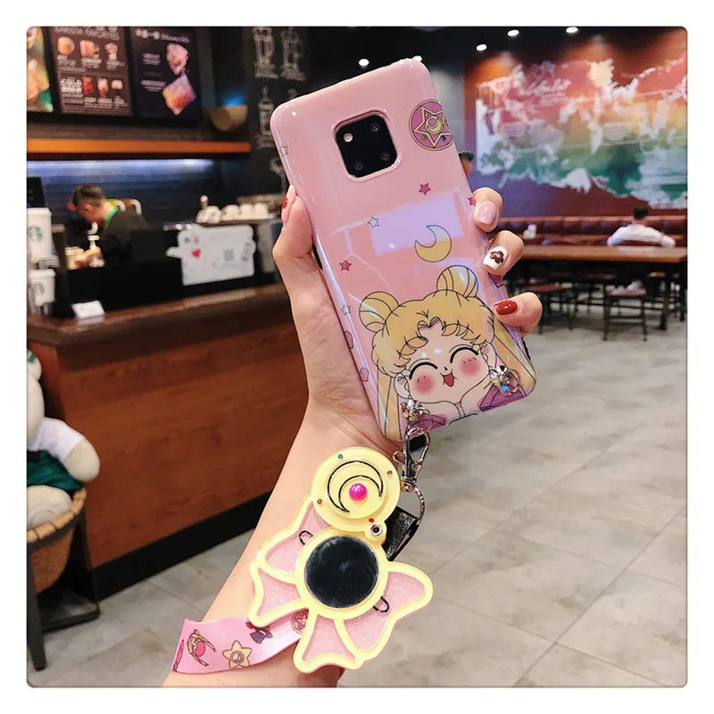 Для iphone XS max XR X чехол с принтом &quotСейлор Мун&quot розовый милый мягкий задний Чехол