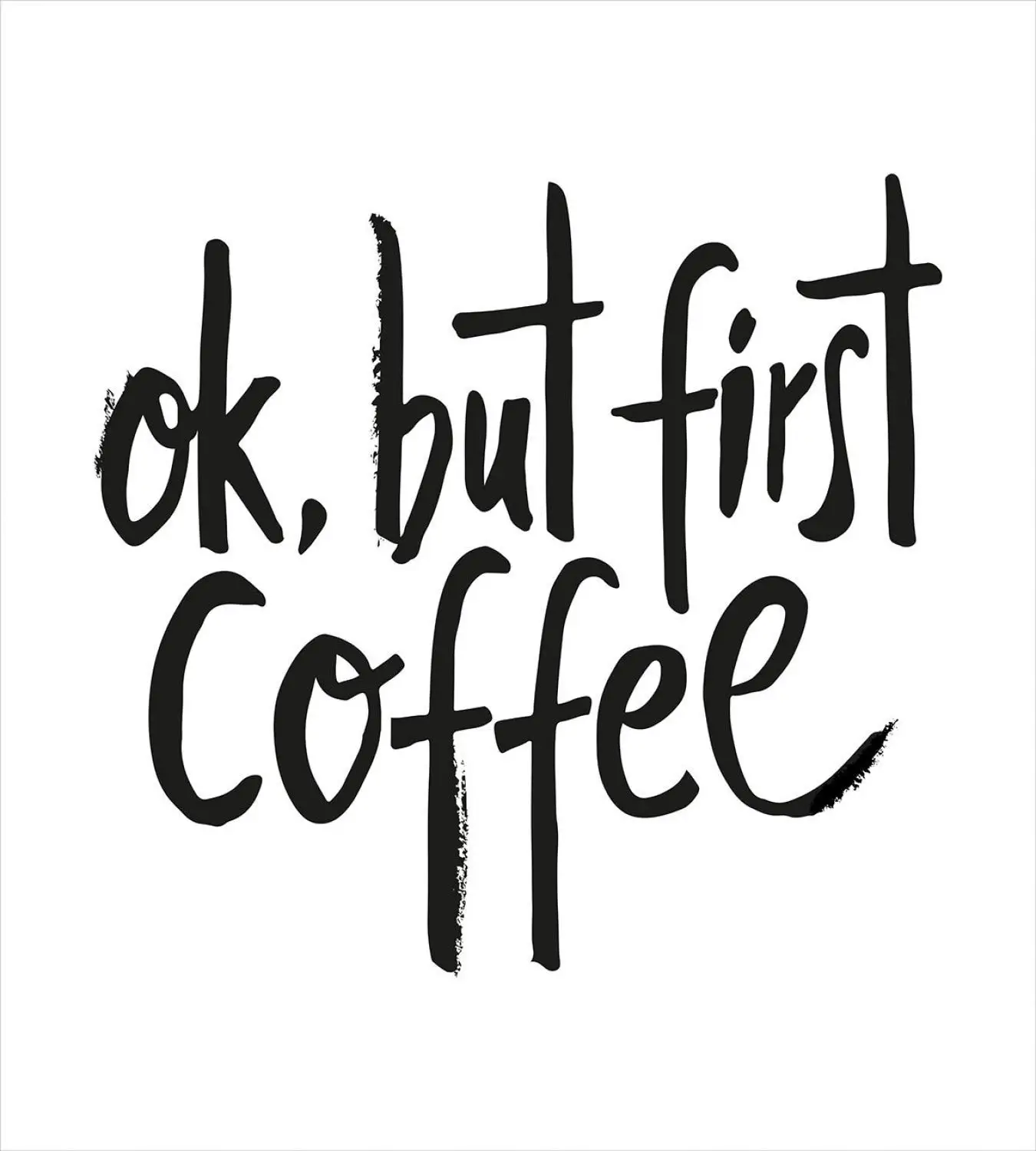 Но первый кофе пододеяльник набор монохромный стиль иллюстрация кисти