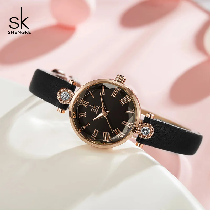Shengke брендовые новые женские кварцевые часы модные повседневные Стразы наручные